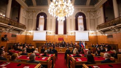 Slavnostna seja Senata Univerze v Ljubljani (foto: Boštjan Podlogar, STA)